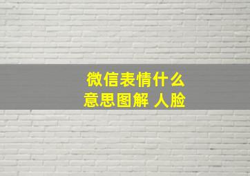 微信表情什么意思图解 人脸